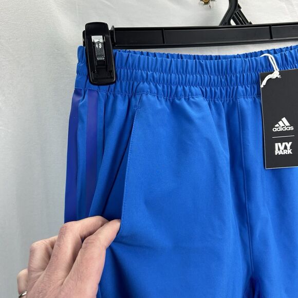 Adidas x Ivy Park IVP Kids Boys Girls Medium Shorts Glory Blue Athletic HD3149 - Picture 3 of 6